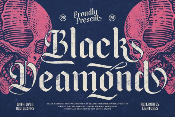 Black Deamond: A Bold Fusion of Blackletter Stencil Aesthetics