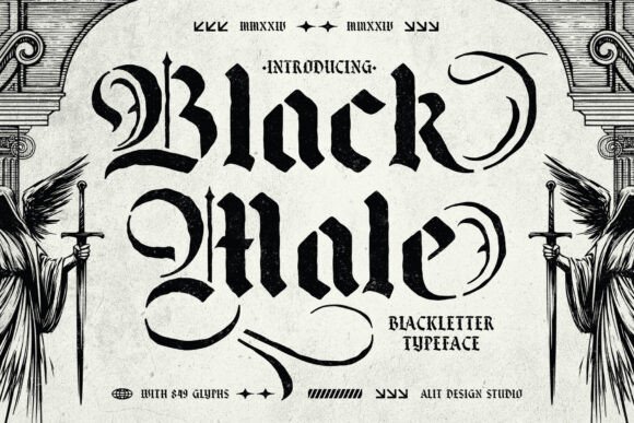 Black Male: A Bold Fusion of Historical Calligraphy and Industrial Design