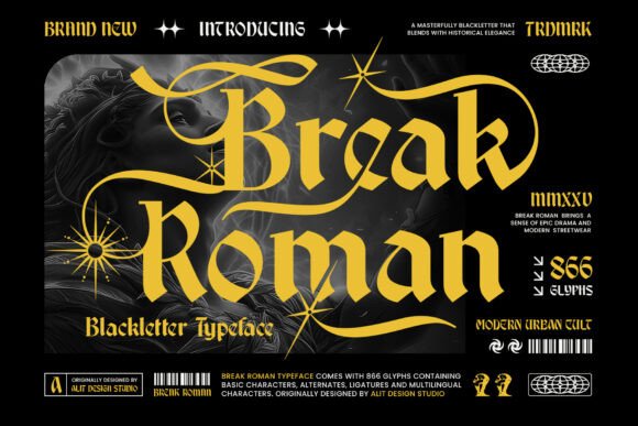 Break Roman: Merging Medieval Elegance with Modern Design for Impactful Typography