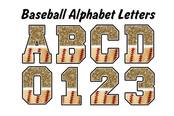 Retro Baseball Gold Glitter Black Letter: A Modern Design Tool with Vintage Appeal